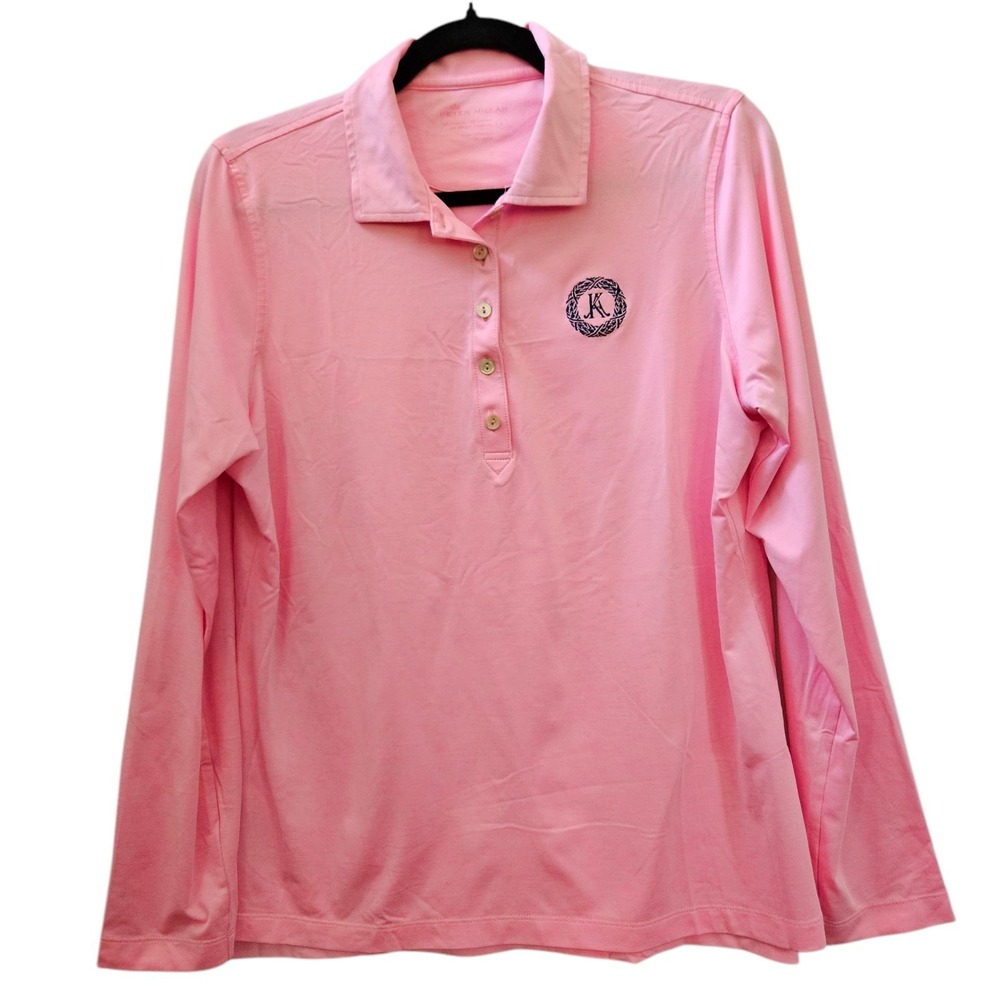 PETER MILLAR Womens Polo Top L Golf Tennis Performance NWOT Pink UPF 50+ Stretch
